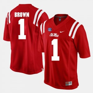 #1 Red For Men A.J. Brown College Jersey Alumni Football Game Ole Miss