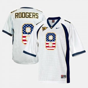 Men California Golden Bears US Flag Fashion White #8 Aaron Rodgers College Jersey