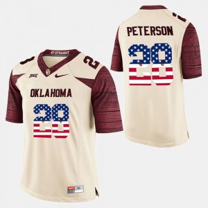 Adrian Peterson College Jersey Sooners White US Flag Fashion Mens #28