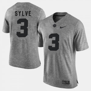 For Men's #3 Bradley Sylve College Jersey Bama Gridiron Gray Limited Gridiron Limited Gray