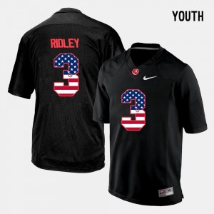 Alabama Black US Flag Fashion Calvin Ridley College Jersey For Kids #3