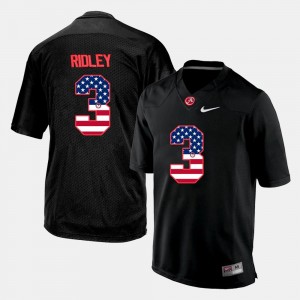 Mens Roll Tide US Flag Fashion Black #3 Calvin Ridley College Jersey