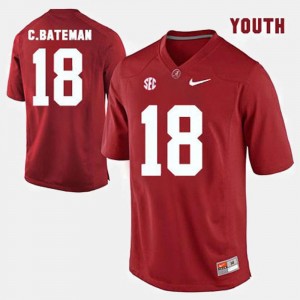 For Kids Red Cooper Bateman College Jersey Football #18 Alabama Crimson Tide