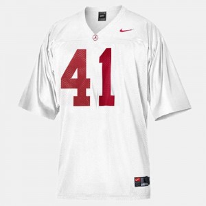 White Football #41 Roll Tide Courtney Upshaw College Jersey For Men