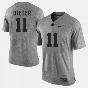 #11 Gehrig Dieter College Jersey Gridiron Gray Limited Men Gridiron Limited Gray Bama