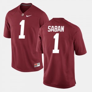 #1 Crimson For Men's Alumni Football Game Nick Saban College Jersey University of Alabama