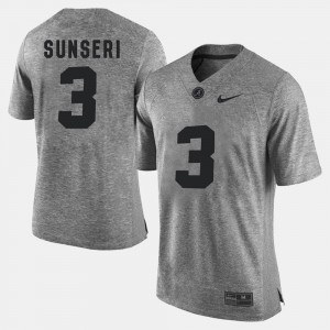Gridiron Gray Limited Gridiron Limited #3 Vinnie Sunseri College Jersey Gray Roll Tide Men