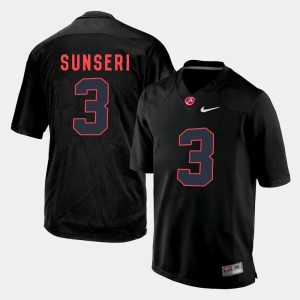 Alabama Crimson Tide Vinnie Sunseri College Jersey Men's #3 Black Silhouette