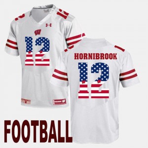 White US Flag Fashion #12 Wisconsin Badgers Alex Hornibrook College Jersey Men's