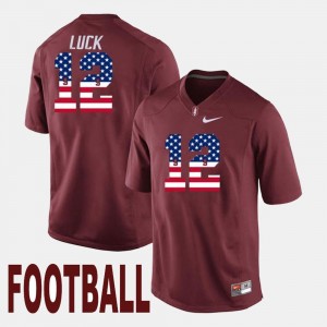 Cardinal For Men US Flag Fashion Stanford University #12 Andrew Luck College Jersey