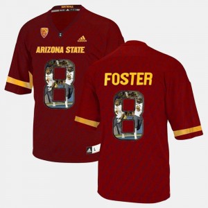 #8 Player Pictorial Red For Men's D.J. Foster College Jersey ASU