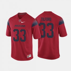 Football #33 University of Arizona Red Nathan Tilford College Jersey For Men