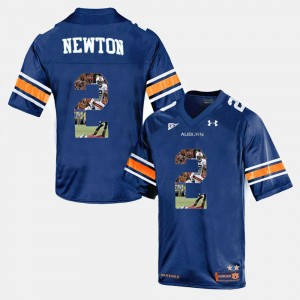 Navy Blue Throwback For Men's Cam Newton College Jersey Tigers #2