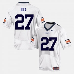 White Auburn Tigers Football #27 Chandler Cox College Jersey For Men
