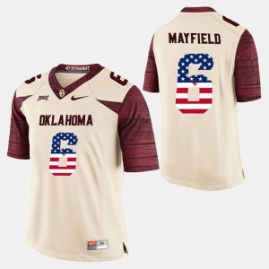 US Flag Fashion Baker Mayfield College Jersey OU For Men White #6