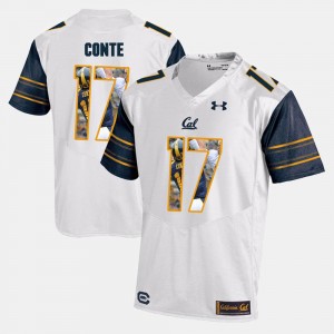 White Chris Conte College Jersey Player Pictorial Cal Bears Mens #17