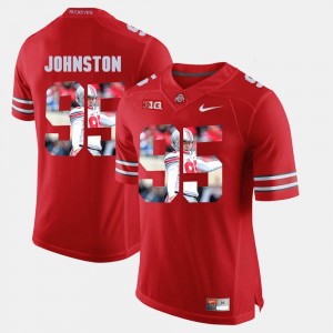 For Men Pictorial Fashion Cameron Johnston College Jersey #95 Scarlet Ohio State Buckeyes