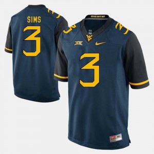 Alumni Football Game Blue #3 Charles Sims College Jersey Men West Virginia Mountaineers