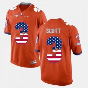 Men's US Flag Fashion Orange CFP Champs Artavis Scott College Jersey #3