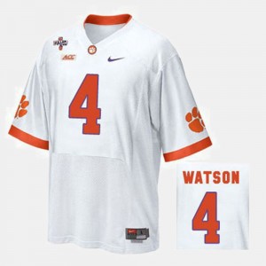 Football Clemson University Deshaun Watson College Jersey White #4 For Men