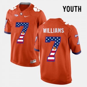 Mike Williams College Jersey Youth US Flag Fashion Orange Clemson University #7