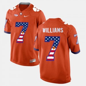 CFP Champs For Men's #7 US Flag Fashion Mike Williams College Jersey Orange
