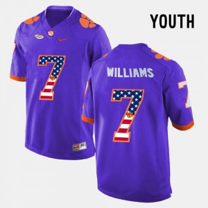 Purple For Kids CFP Champs US Flag Fashion #7 Mike Williams College Jersey