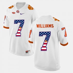 Mens #7 Mike Williams College Jersey CFP Champs US Flag Fashion White