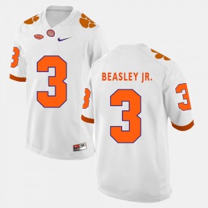 White For Men's #3 Clemson Football Vic Beasley Jr. College Jersey