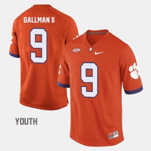 Football #9 Orange Clemson University Wayne Gallman II College Jersey Youth