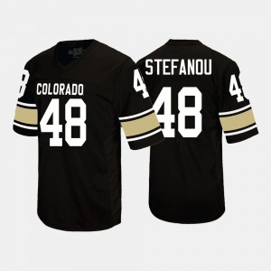 For Men's James Stefanou College Jersey UC Colorado #48 Football Black