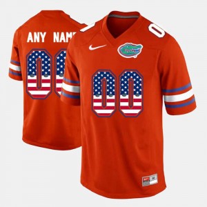 For Men's #00 Orange Florida Gator College Customized Jersey US Flag Fashion