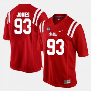 Men's D.J. Jones College Jersey Ole Miss Red #93 Alumni Football Game