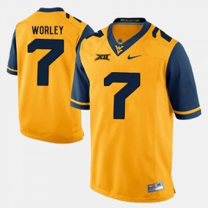 Gold WVU For Men's Daryl Worley College Jersey #7 Alumni Football Game