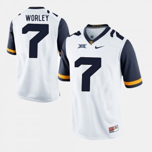 Daryl Worley College Jersey West Virginia University Alumni Football Game White #7 For Men's