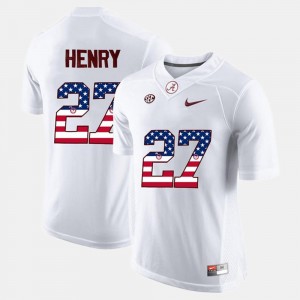 Derrick Henry College Jersey #27 US Flag Fashion White Alabama For Men's