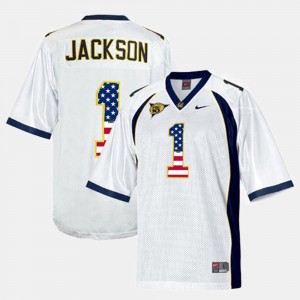 US Flag Fashion University of California For Men's White #1 DeSean Jackson College Jersey