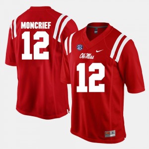 Red Alumni Football Game Ole Miss Rebels #12 Donte Moncrief College Jersey Men