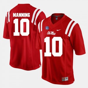 For Men's Alumni Football Game Red #10 Eli Manning College Jersey Rebels
