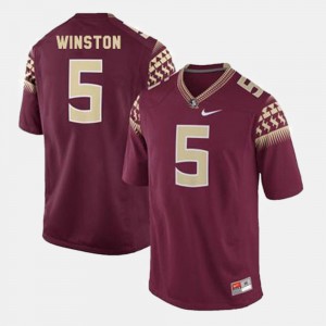 Jameis Winston College Jersey Red Football #5 Florida State For Men's