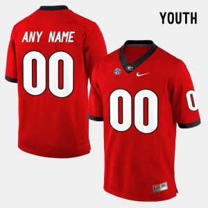 Red For Kids Limited Football GA Bulldogs #00 College Custom Jerseys
