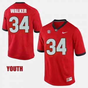 #34 For Kids Herschel Walker College Jersey UGA Bulldogs Red Football