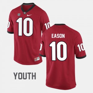 Jacob Eason College Jersey #10 For Kids University of Georgia Football Red
