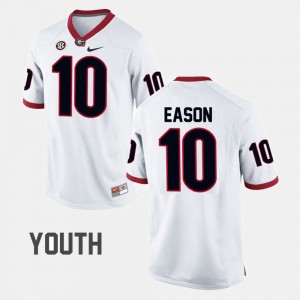 Jacob Eason College Jersey #10 Football Youth White UGA
