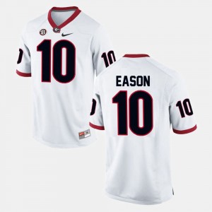For Men's UGA Bulldogs Football Jacob Eason College Jersey White #10