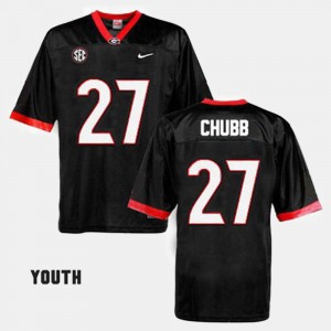 Nick Chubb College Jersey Black Football UGA Bulldogs #27 Kids