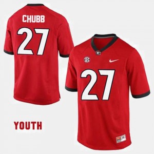 Kids #27 Red University of Georgia Football Nick Chubb College Jersey