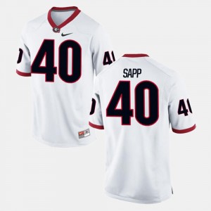 #40 White UGA Theron Sapp College Jersey Alumni Football Game For Men's