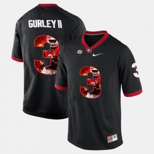 Georgia Bulldogs For Men Black Todd Gurley II College Jersey #3 Player Pictorial