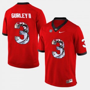 #3 Todd Gurley II College Jersey Player Pictorial Red Men's GA Bulldogs